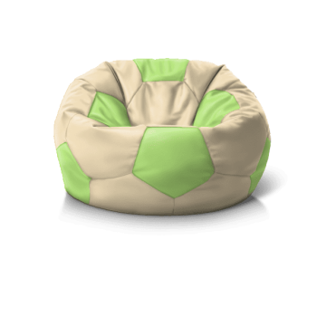 Крісло м''яч Cream + Light Green' — безкаркасне крісло для читання й кіно, комфорт у будь-якій кімнаті.